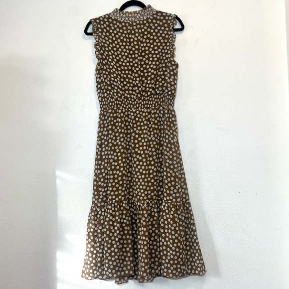 J. Crew Smoked Waist Polka Dot Midi Dress Size XS - Picture 3 of 5